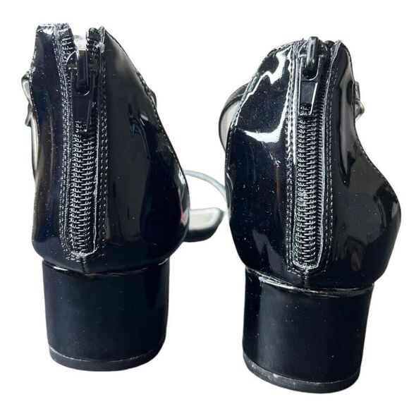 NEW Nina Girls Hidi Black Patent Block Heel Sandal 5M - Picture 4 of 8